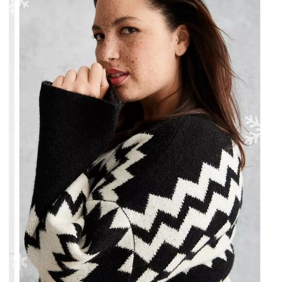 Lane Bryant NWT bracelet sleeve fair isle boatneck sweater woman's size 14/16 - Picture 15 of 15